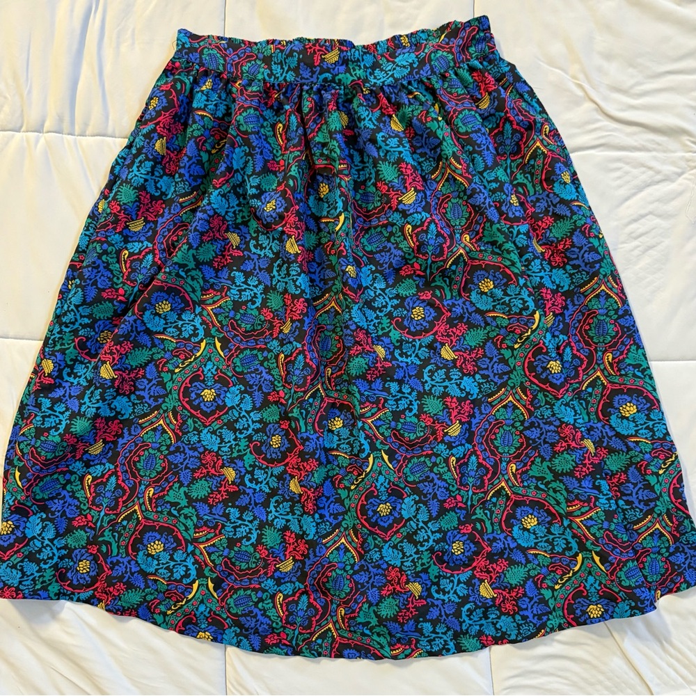 Vintage New Editions Renaissance Skirt L Bold Floral Baroque Made USA 90s Y2K